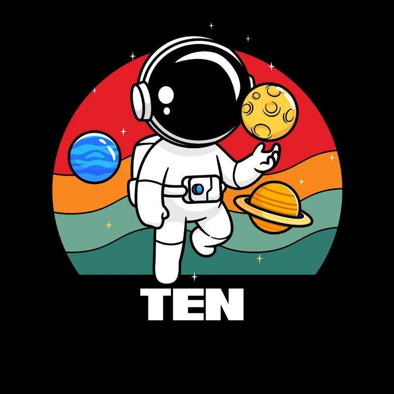 Astronaut Im Weltraum Mit Planeten