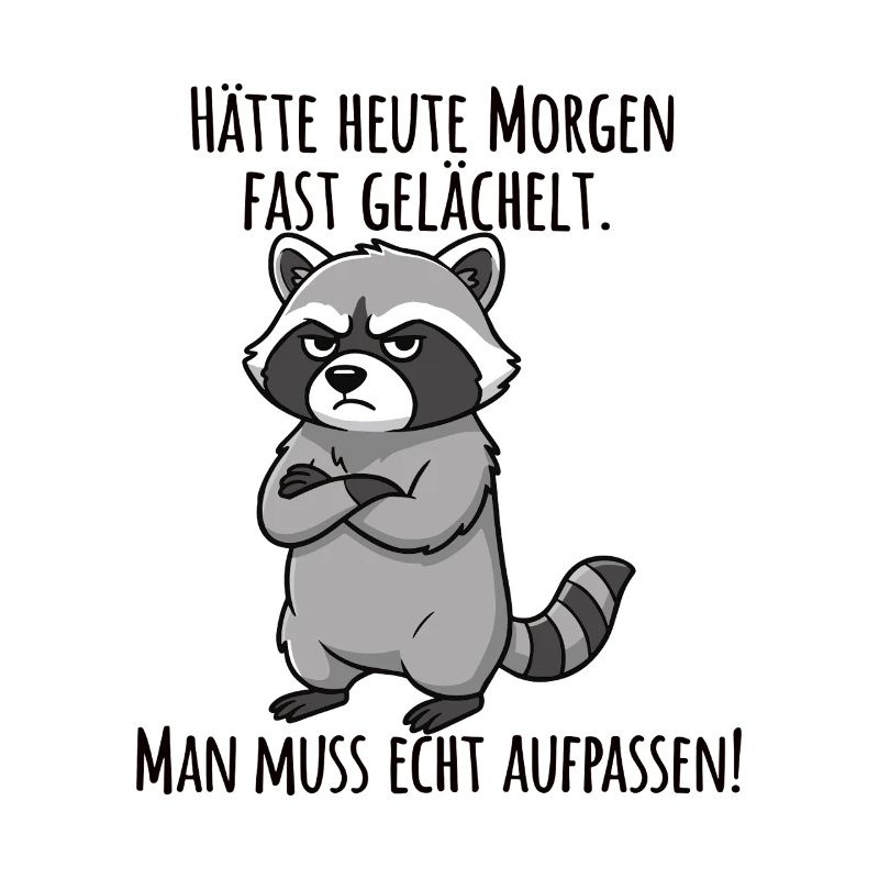 Almost Smiled – Grumpy Raccoon Morning Grouch