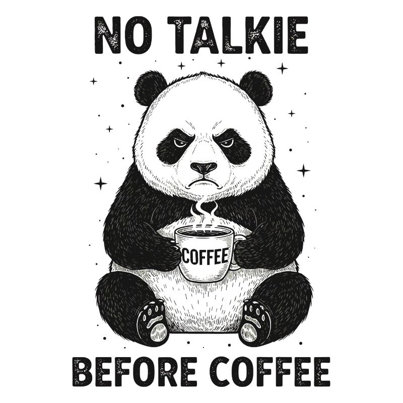 Pas de conversation devant un panda amateur de café