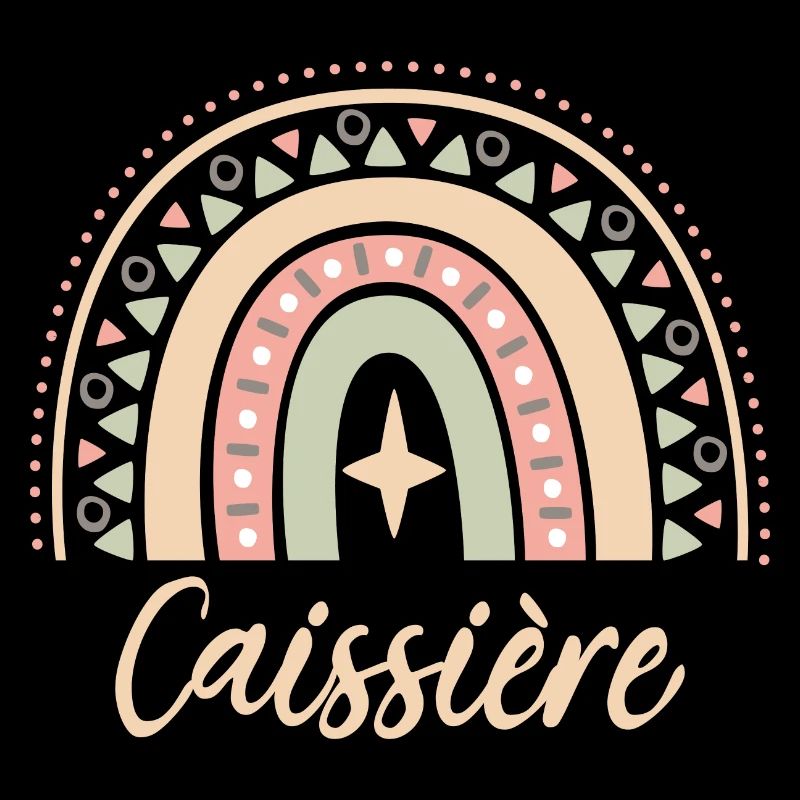 Cadeau Caissière. Boho Rainbow caissière.