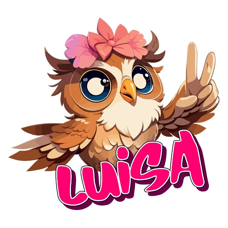 LUISA - Schöner Mädchen Name mit süßer EULE