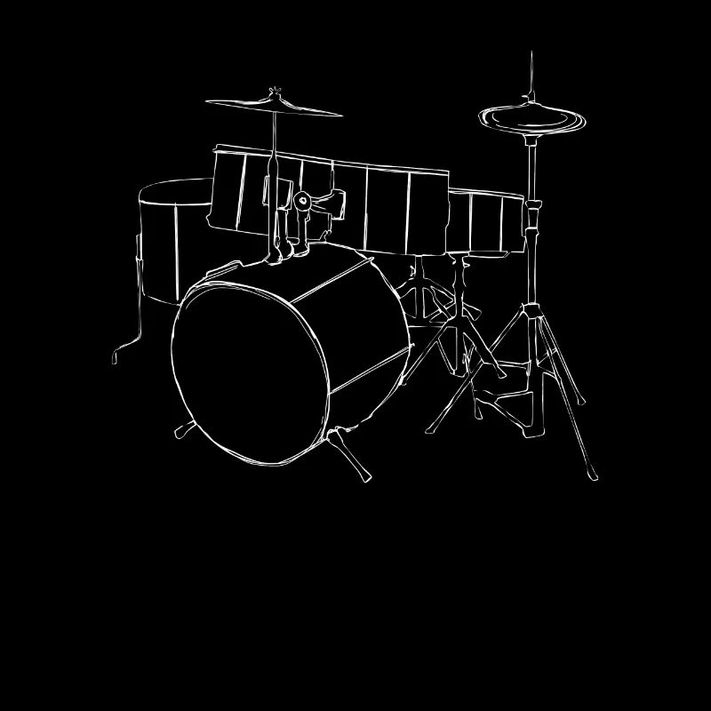 Drummer drum kit sketch gift