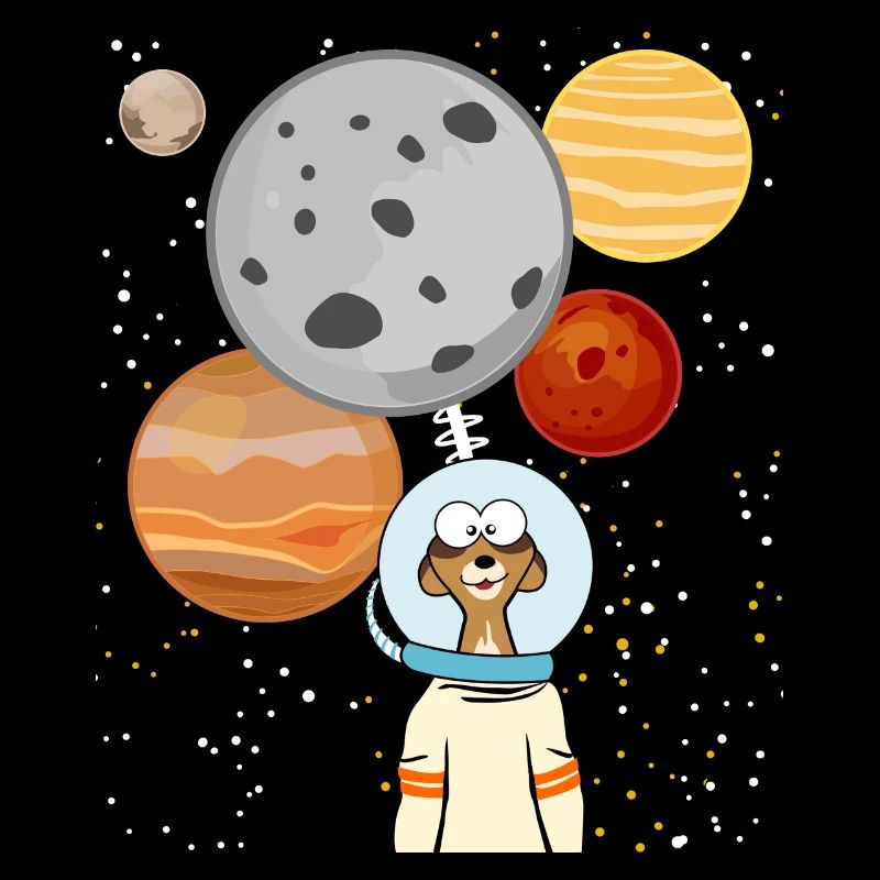 Planètes spatiales des astronautes suricates