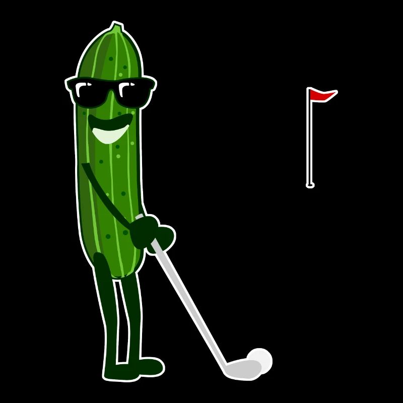 Cucumber plays golf cucumbers