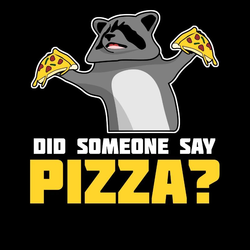 Waschbär mit Pizza