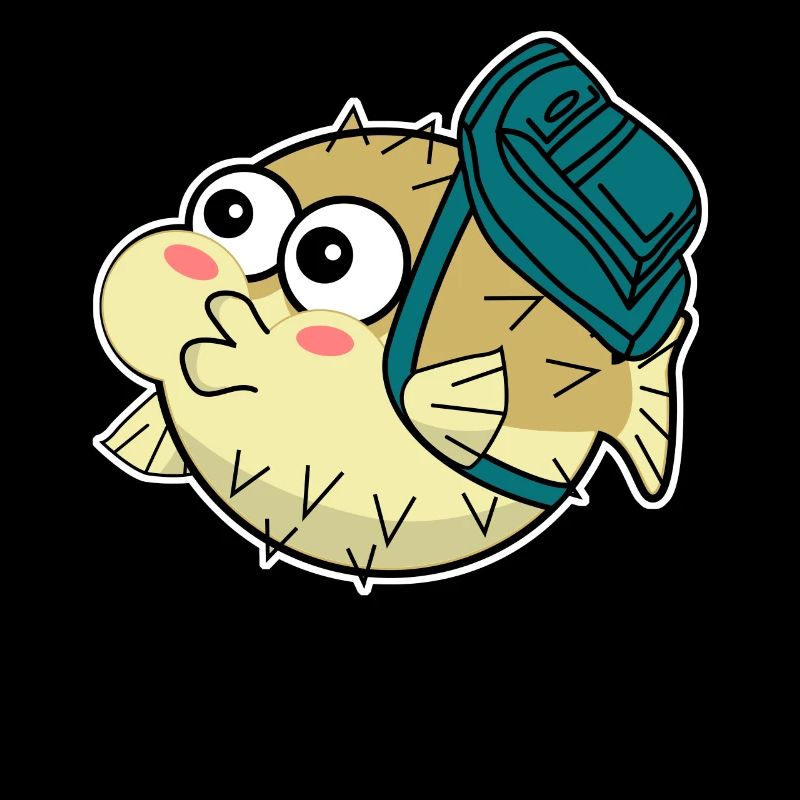 Puffer Fish with Backpack