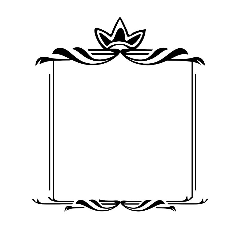 Frame with crown Square ornaments
