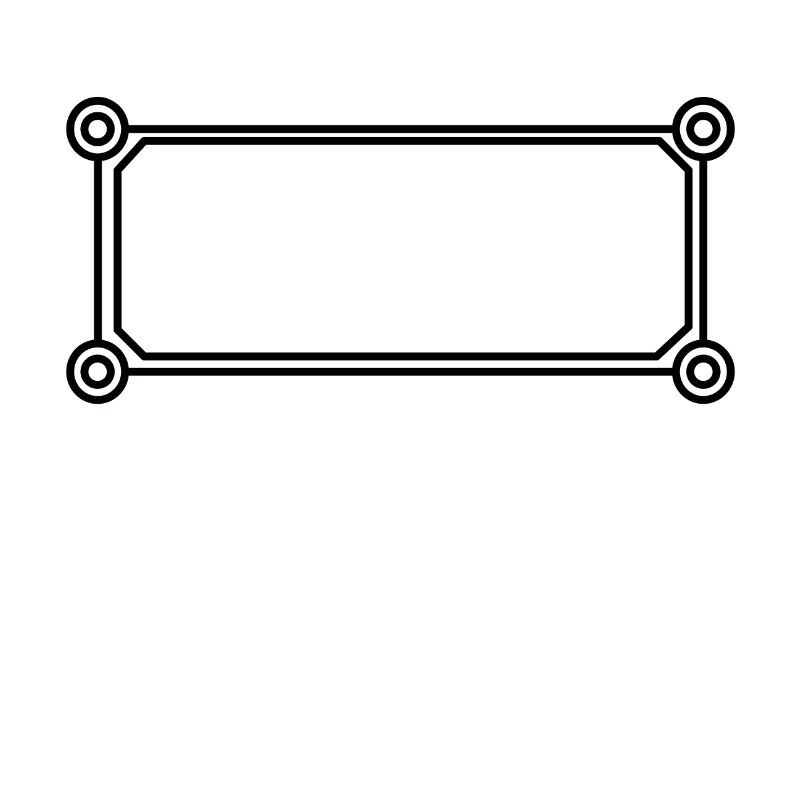 Rectangular frame black round corners