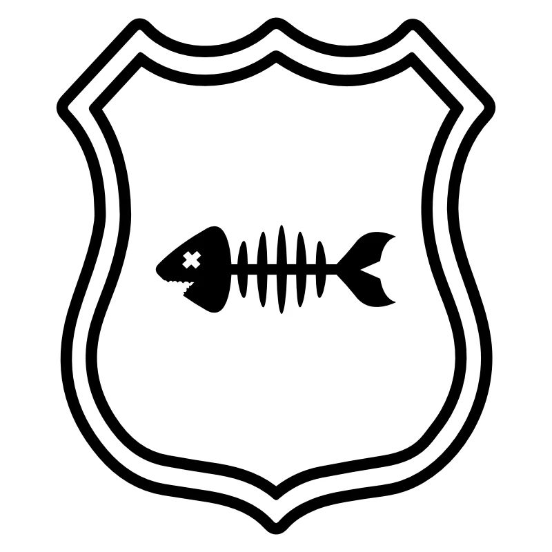 Fisch Wappen Knochen Gräte