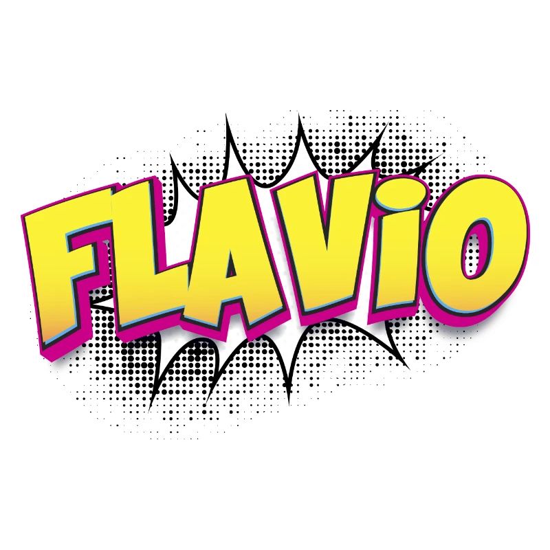 Flavio benutzerdefinierter Name Comic-Stil Pop-Art,