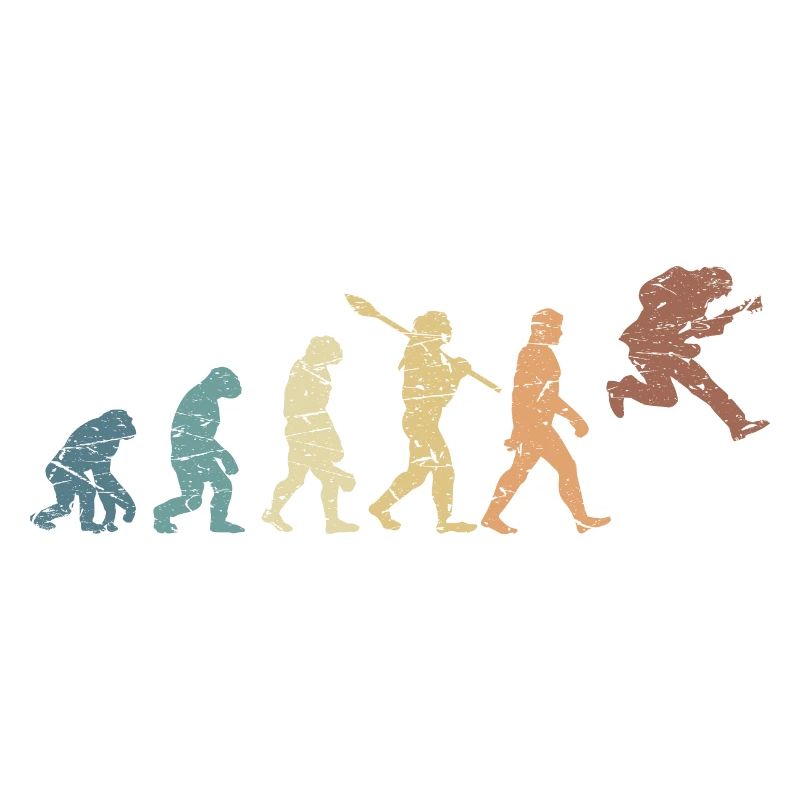 Human Evolution Guitar Band Retro Vintage