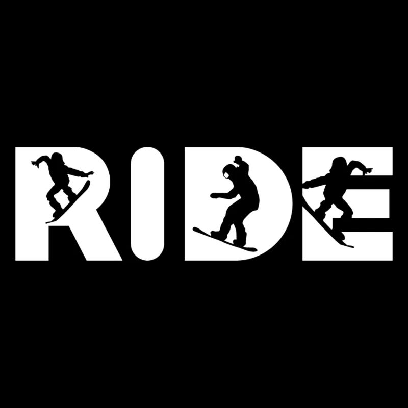 Snowboard Lettrage RIDE – Design Blanc