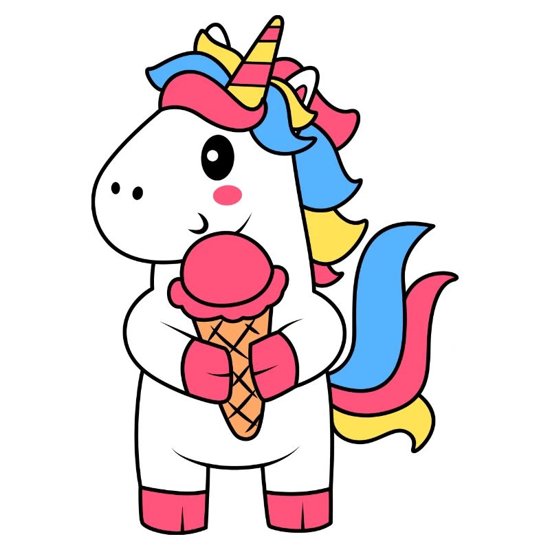 EINHORN EINHÖRNER REGENBOGEN EIS EISKUGEL MOTIV