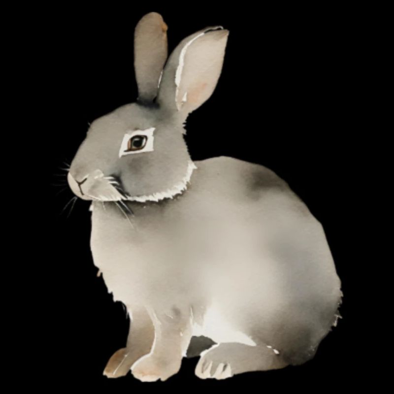 Hase mit einfarbigem Hintergrund