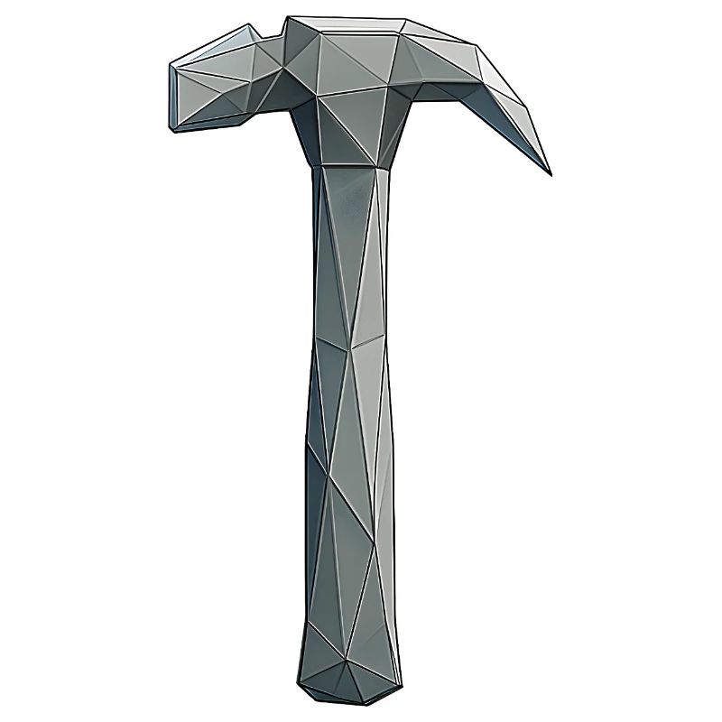Low Poly Hammer - Artisan Tool