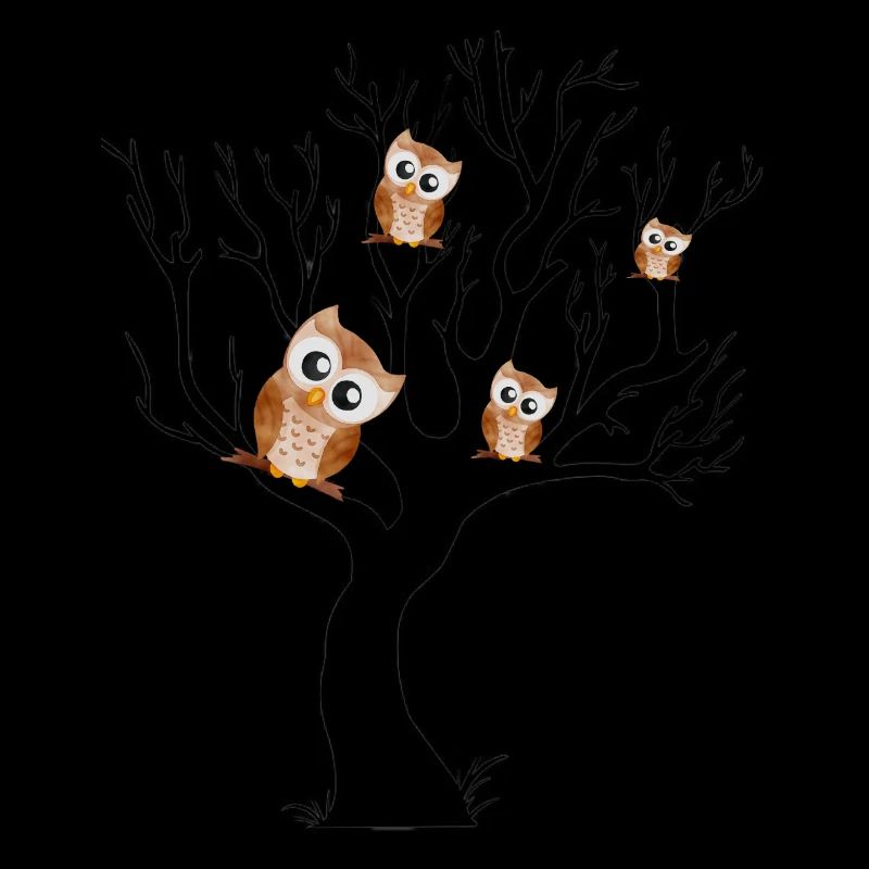 Eule Nachteule auf Baum