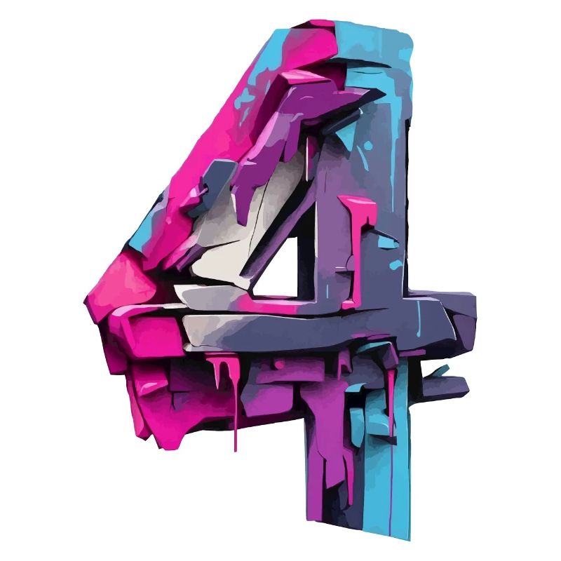 NUMMER 4 NR. 4 COOL 4. GEBURTSTAG