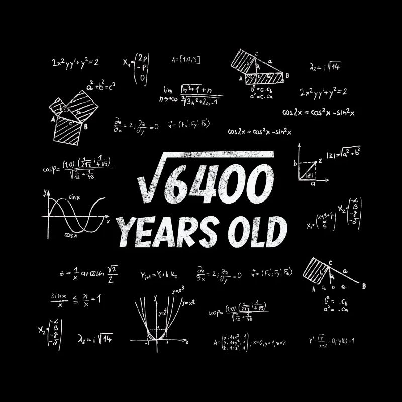 Square root from 6400 - 80th birthday math nerd
