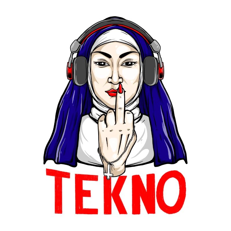 Tekno Underground Nonne Mittelfinger techno