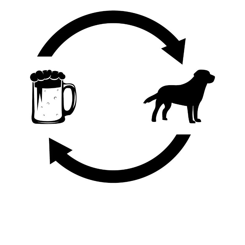 Beer loading arrows and dog -