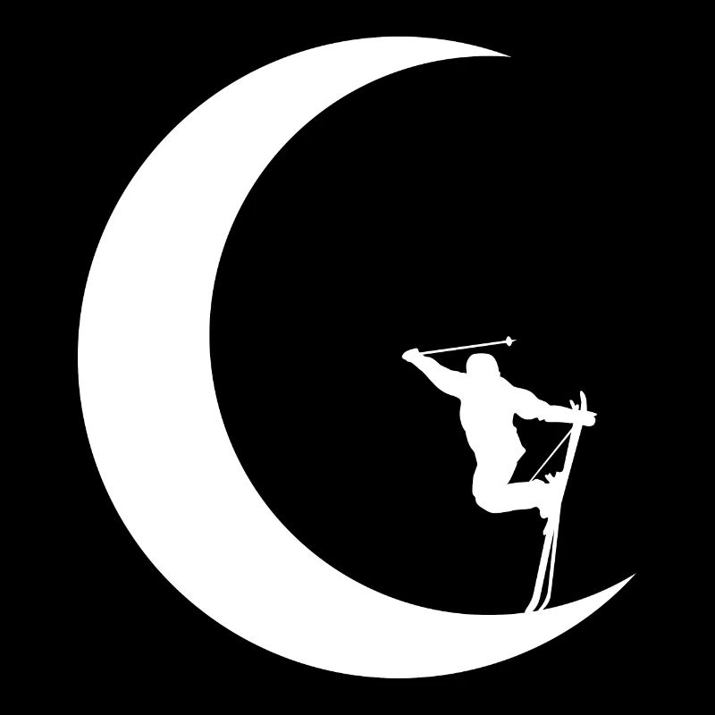 Crescent Moon - Skiing -