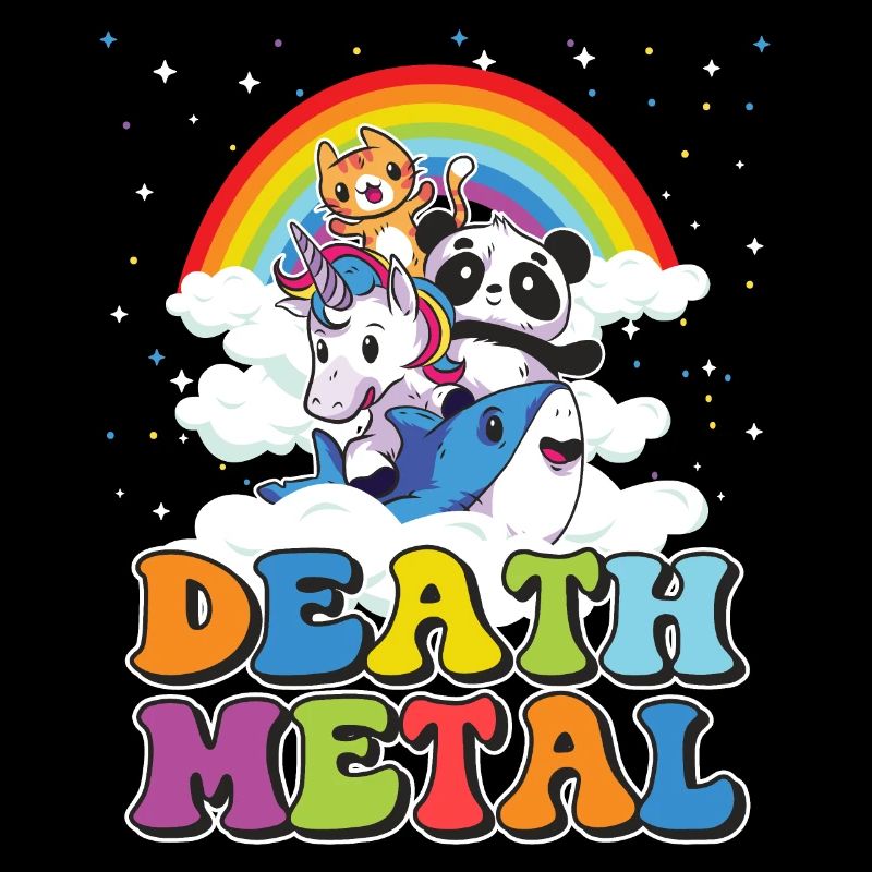 Death Metal Geschenk Heavy Regenbogen Einhorn