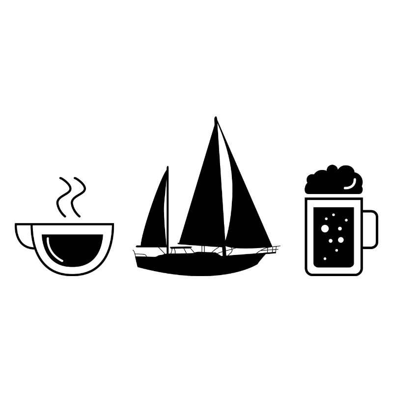 Kaffeebier und Segelboot -