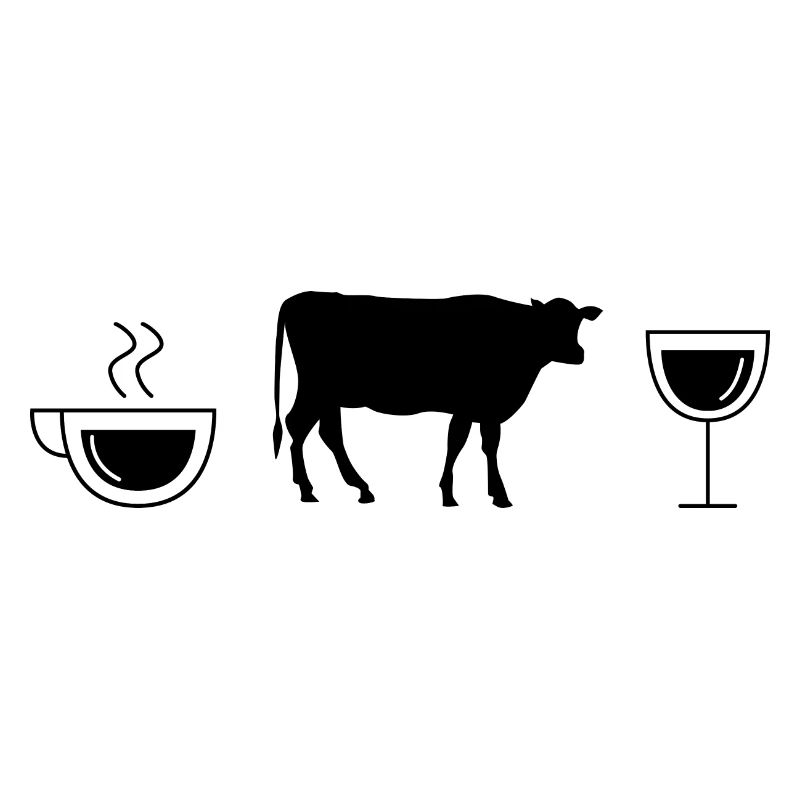 Coffee wine and cow -