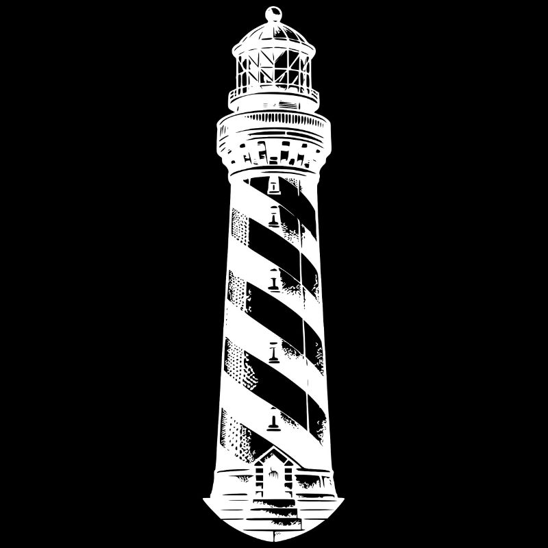 Phare côtier à rayures obliques