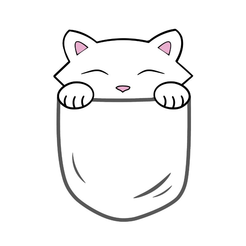 Chat mignon assis dans une poche