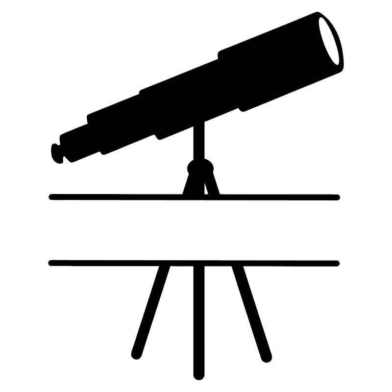 Teleskop-Schattenbild mit Leerzeichen oder Balken