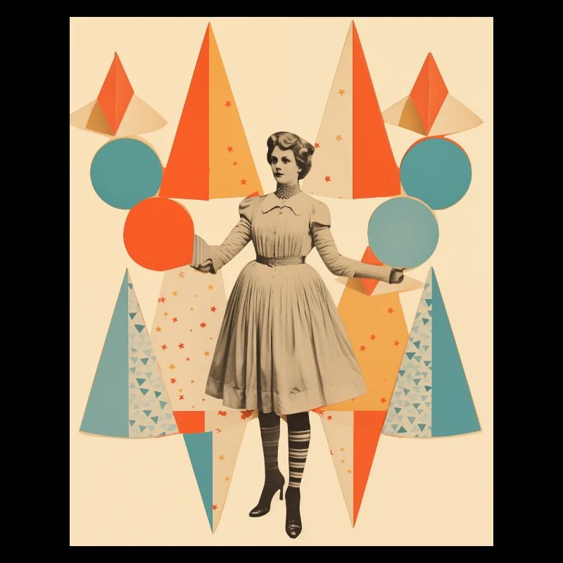 Zirkusdame Papiercollage