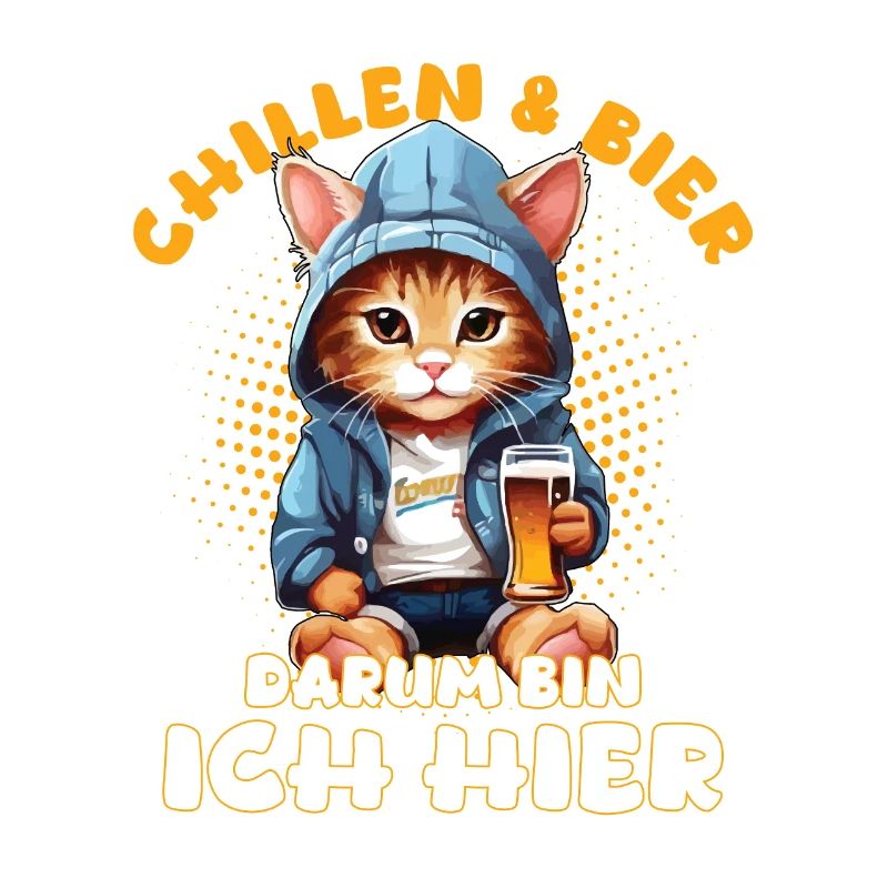 Chat de refroidissement et de bière