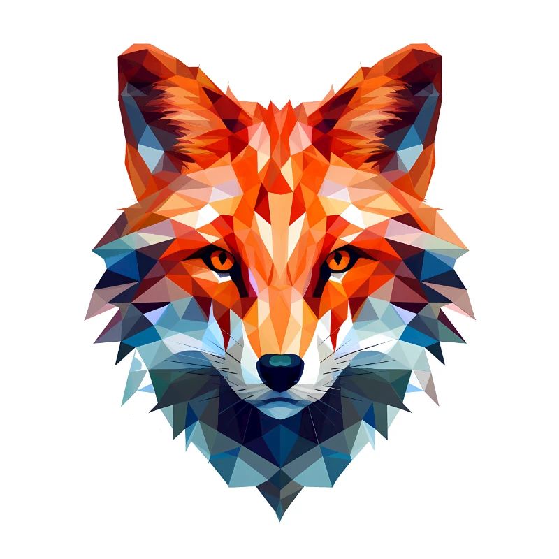 Geometric fox head in triangle look