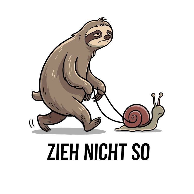 Don't pull like that - funny sloth and snail