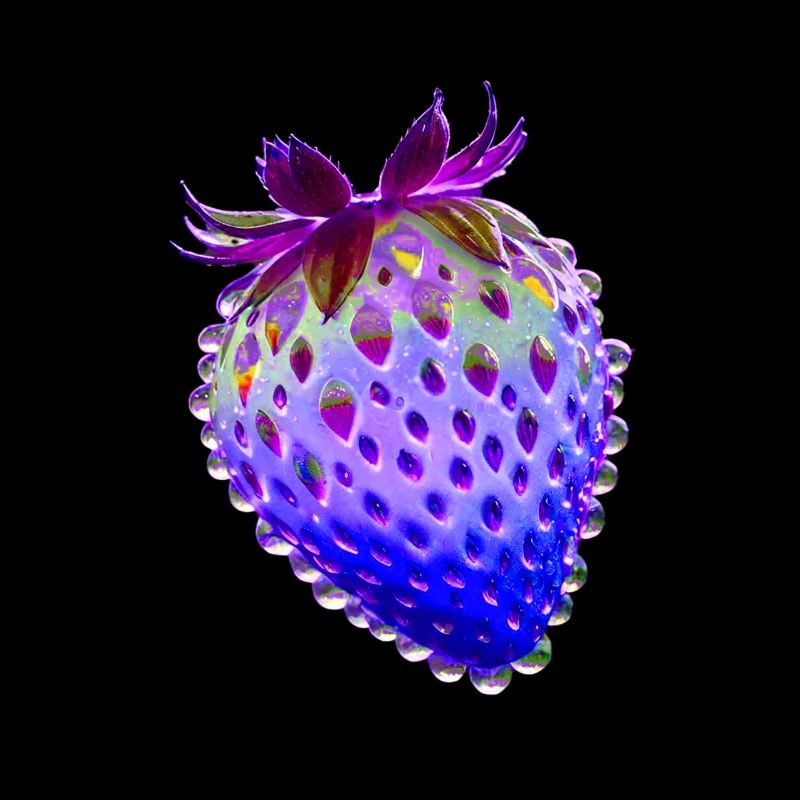 erdbeere.blaue erdbeere,wassertropfen,glas