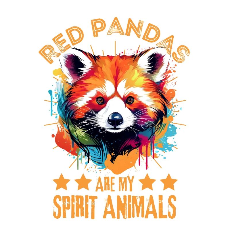 Red Panda paint blobs paint splashes