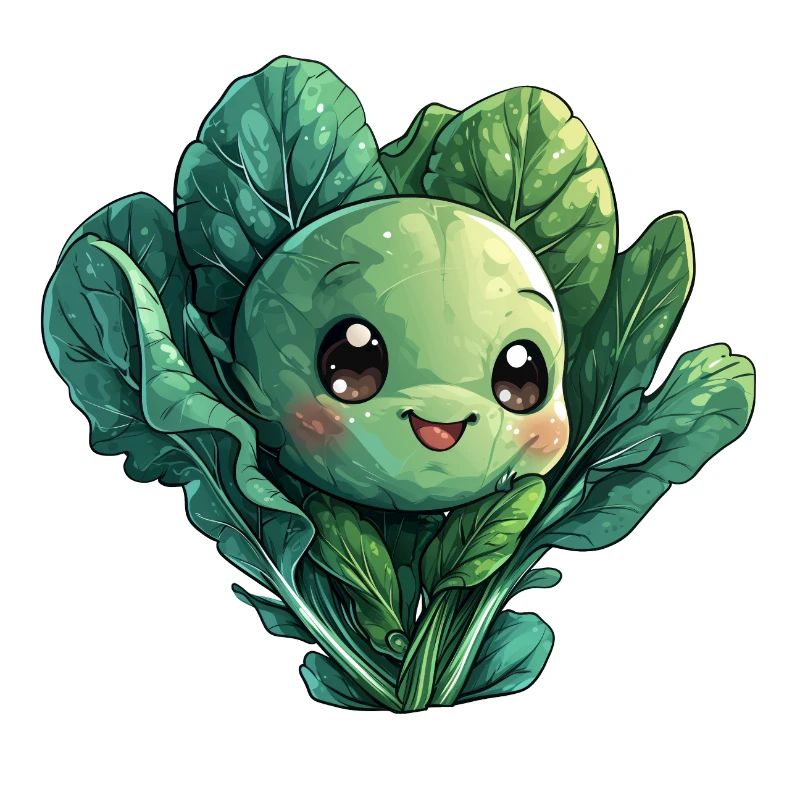 Cabbage happy comic style