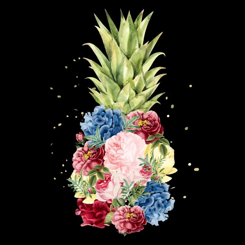 Hawaii ananas ananas avec fleurs de vacances