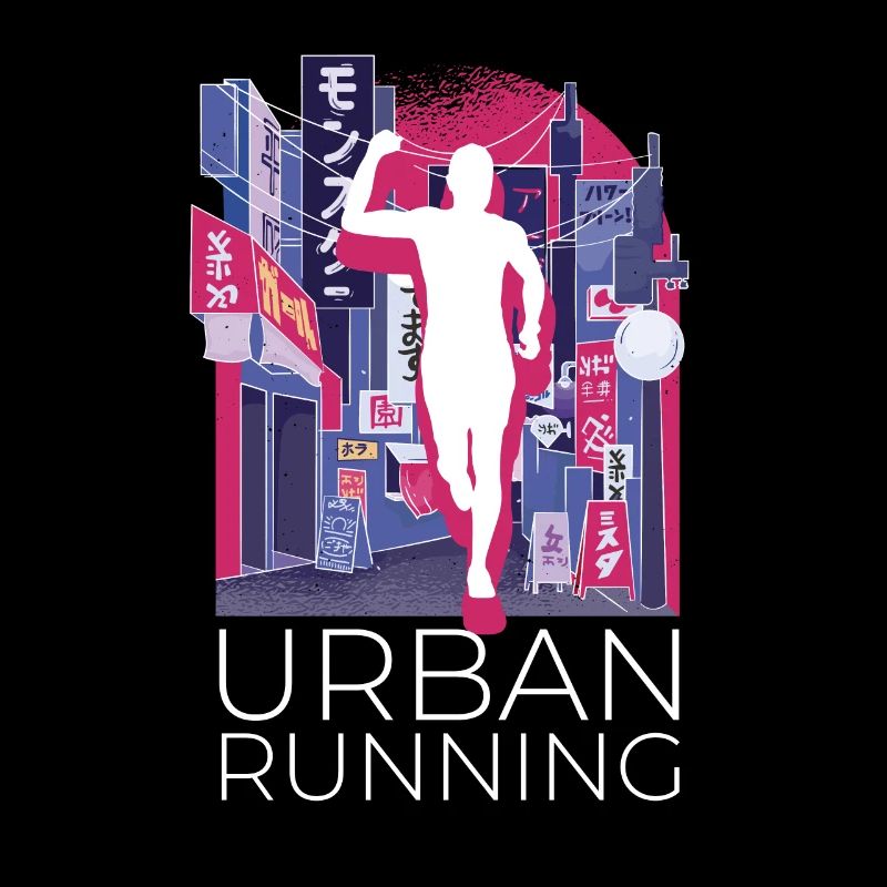 Vaporwave Synthwave Skyline Marathon, Trailrunning