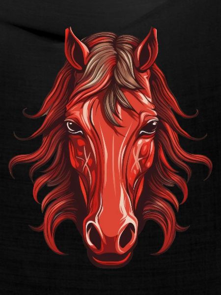 Rotes Pferd - Pferdekopf Design
