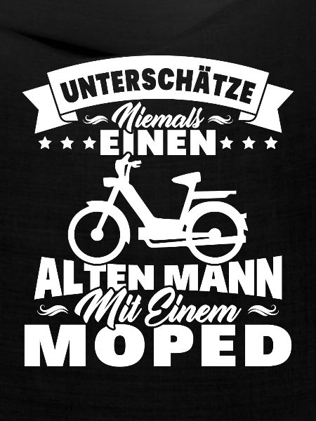 Alten mann mit einem Moped