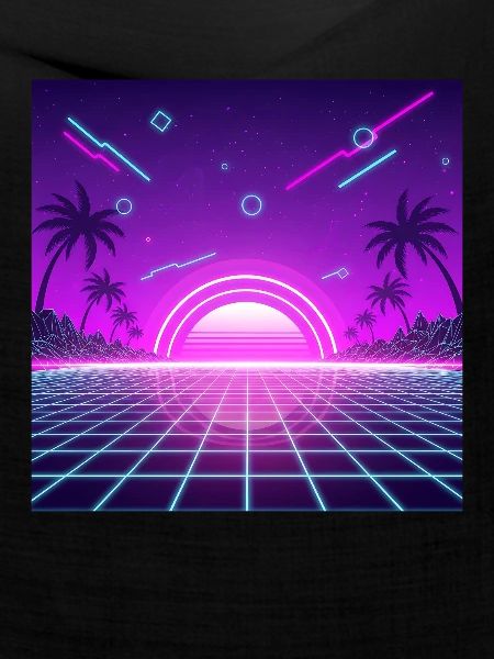 Neon Retro Sunset Grid