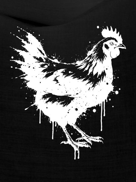Hen-Stil Splatter Art White
