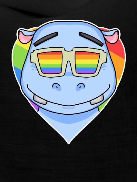 Regenbogen - Nilpferd mit Brille