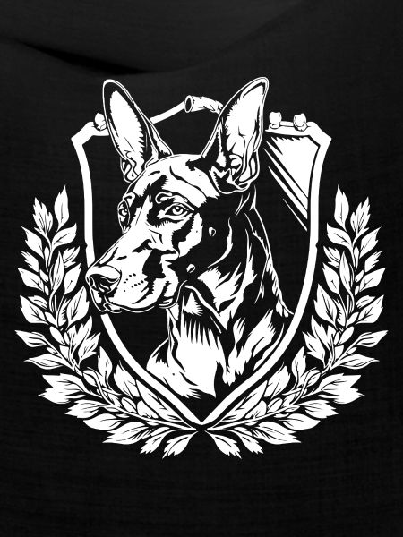 Dobermann Schild mit Lorbeer