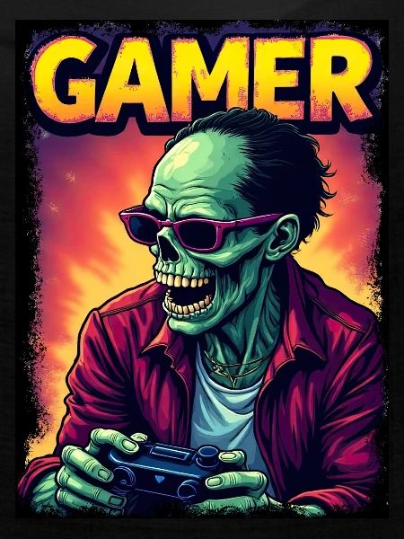Zombie Gamer mit Controller