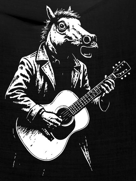 Gitarre Pferd im Anzug