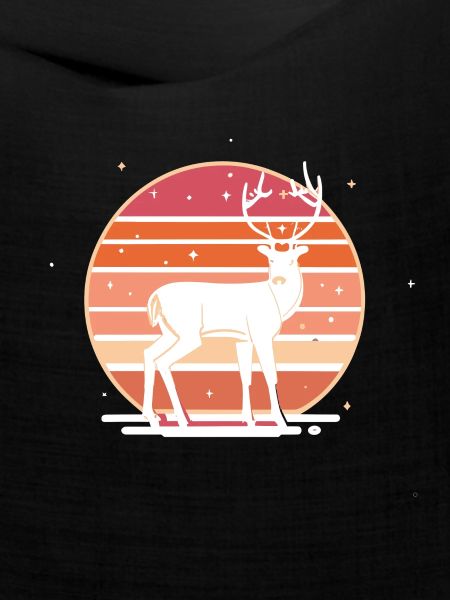 Retro Sunset Deer