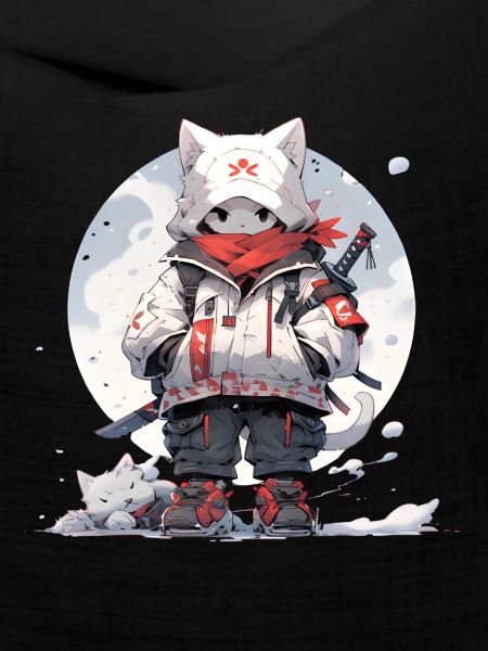 Cute samurai cat